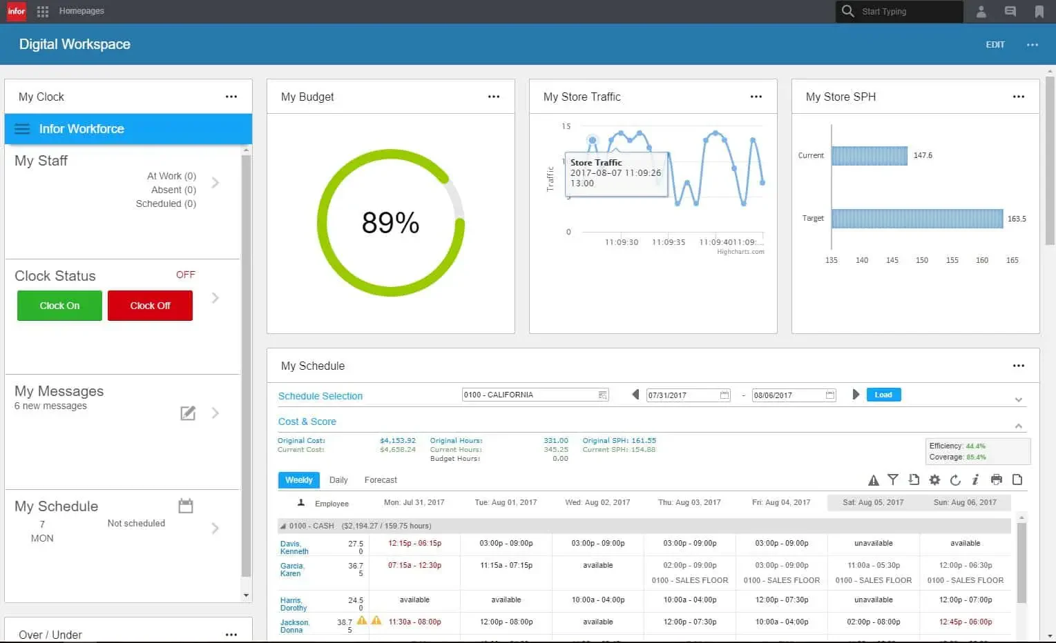 infor wfm retail workforce software