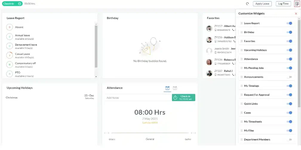 aplikasi pembuat jadwal kerja Zoho