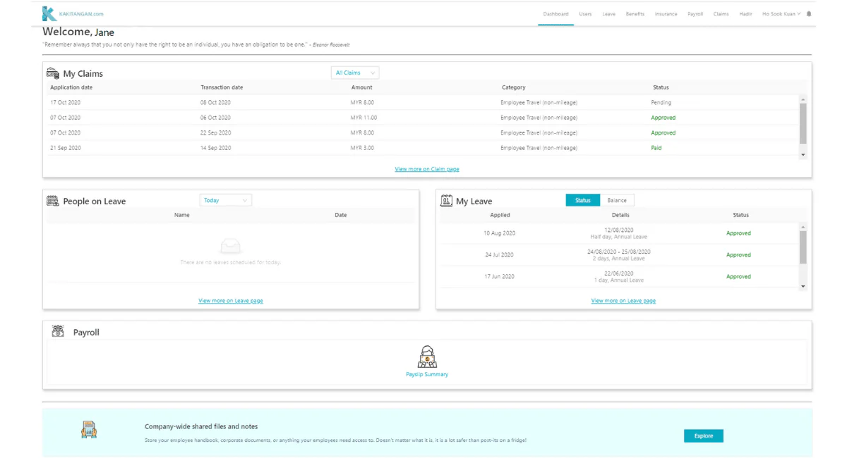 kakitangan human resources software for construction