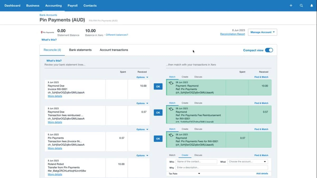 Xero Account Reconciliation Software