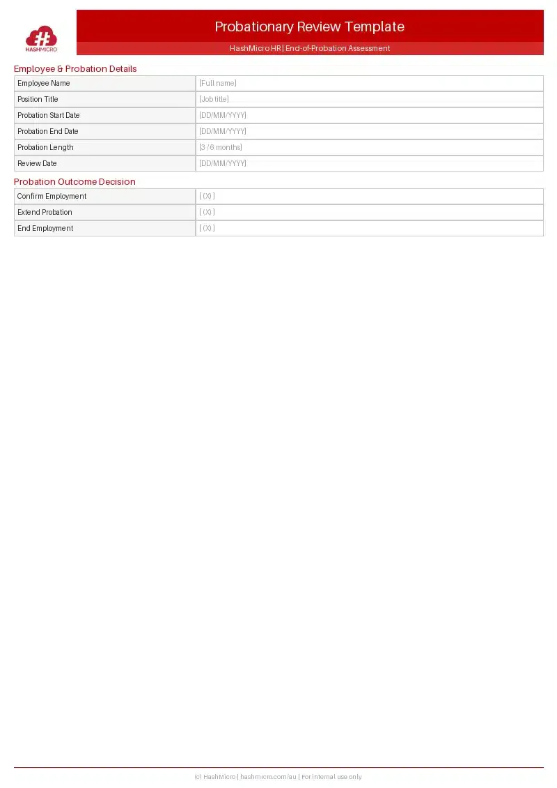 Probationary review template