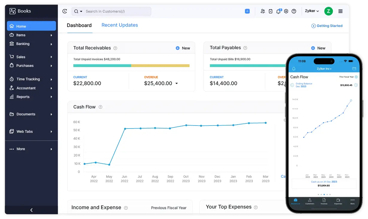 Zoho Books Accounting Software for Multiple Businesses