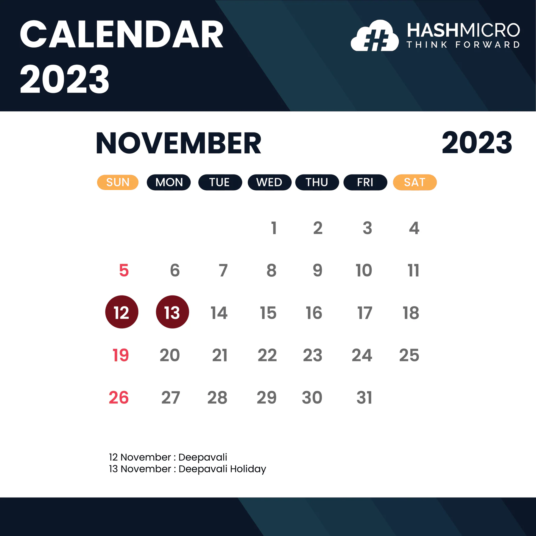 Singapore Public Holiday November
