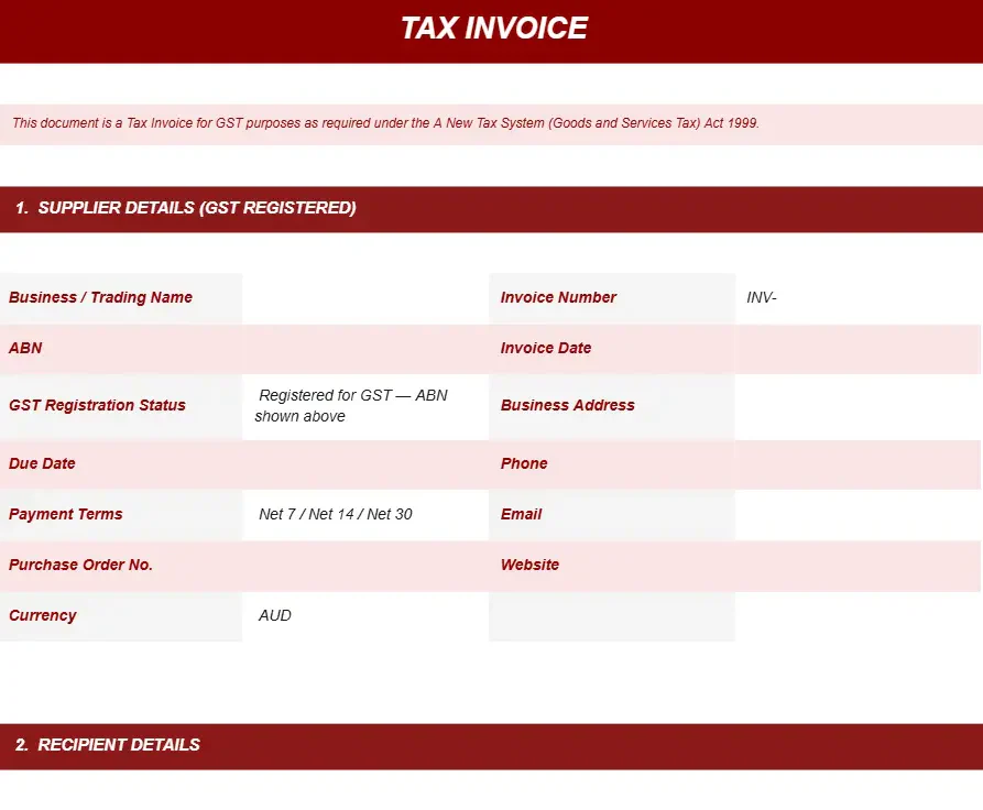 TAX INVOICE TEMPLATE