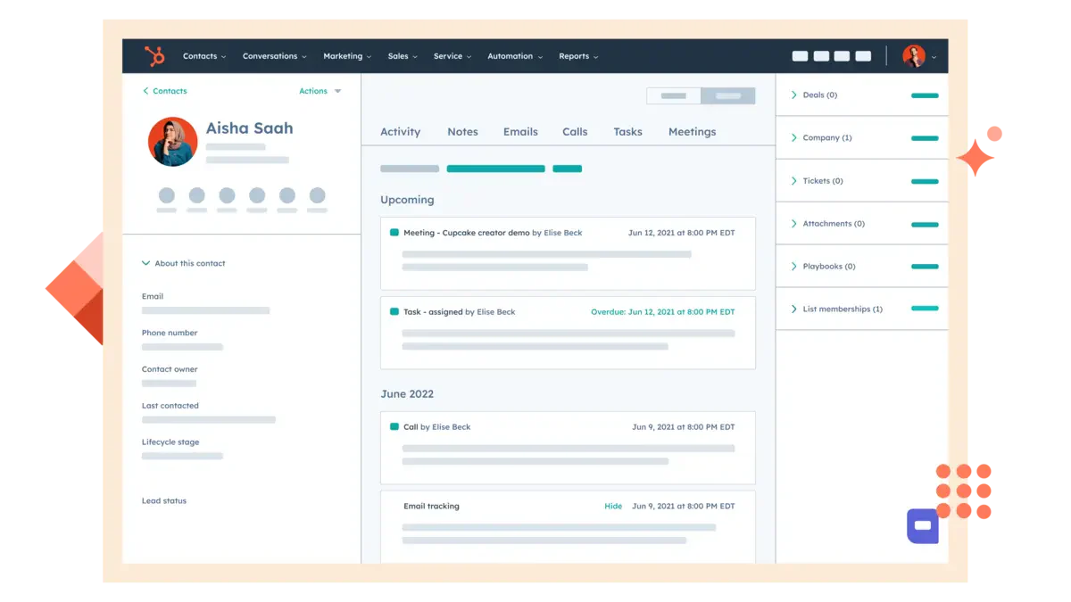 Hubspot online sales management software
