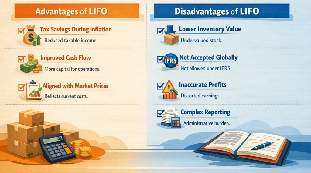 advantage and disadvantage of lifo
