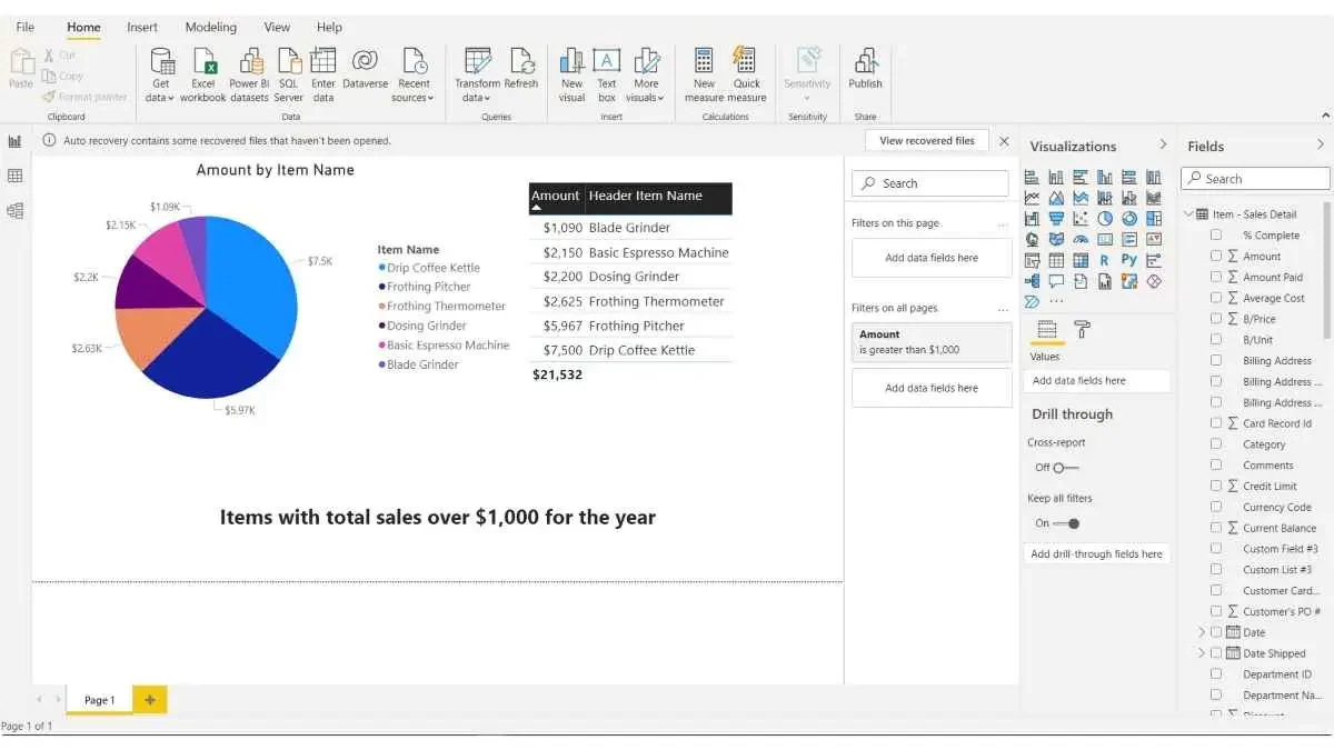 AccountEdge dashboard