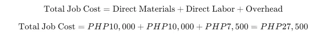job costing formula