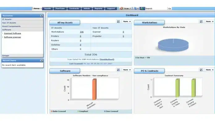 Manage Engine asset tracking software