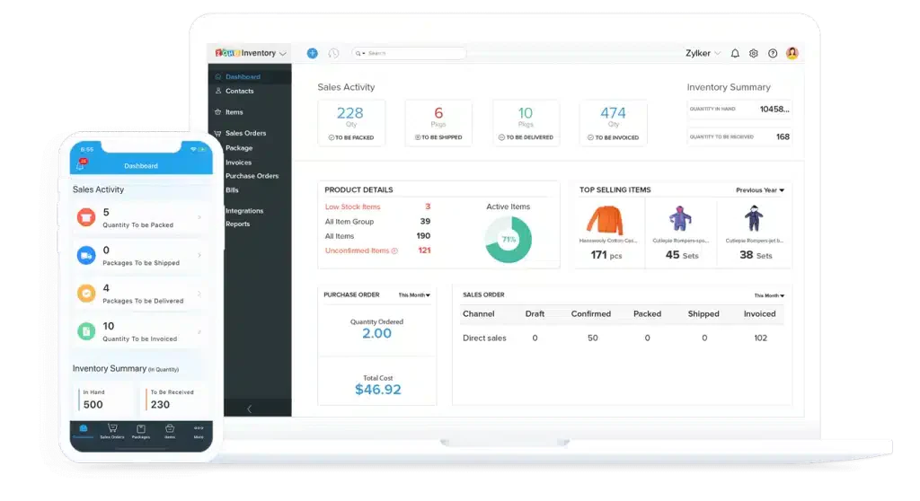zoho warehouse management system