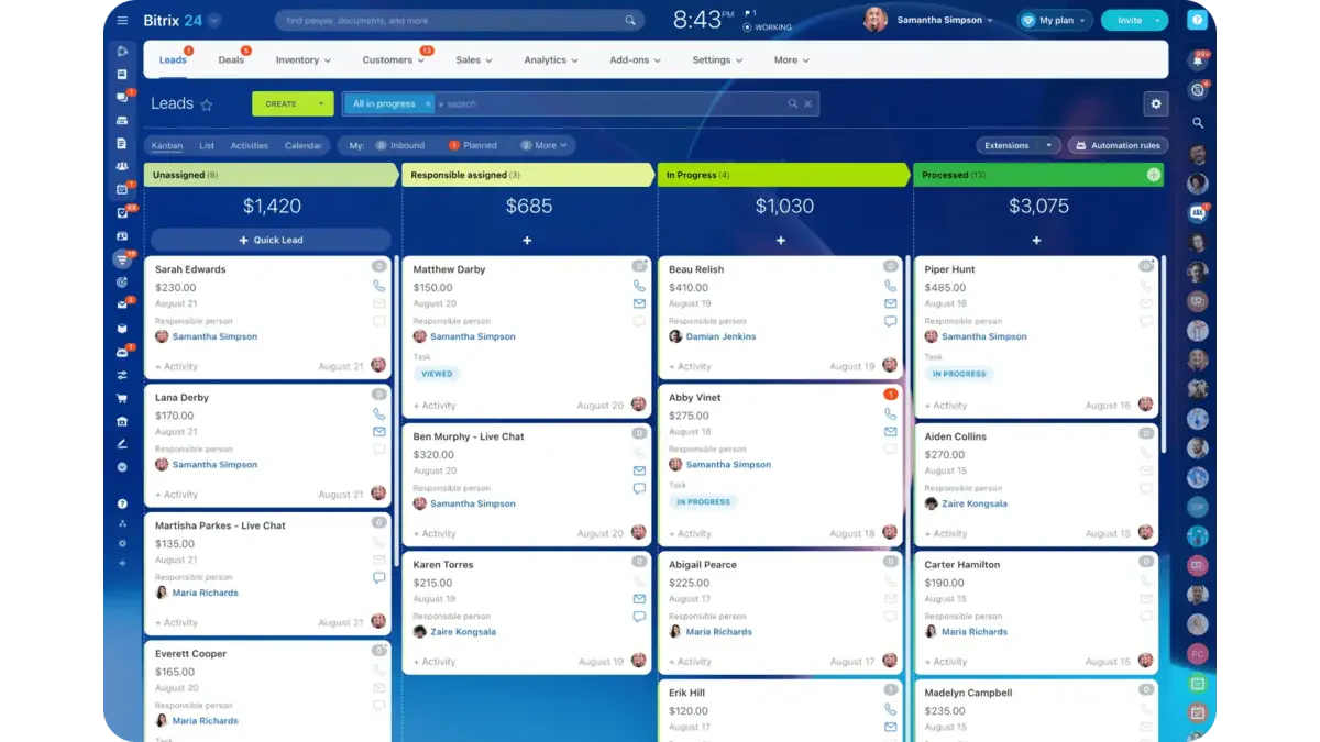 Bitrix24 sales software