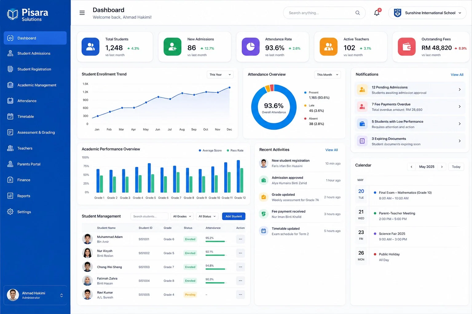 Pisara School Management Software