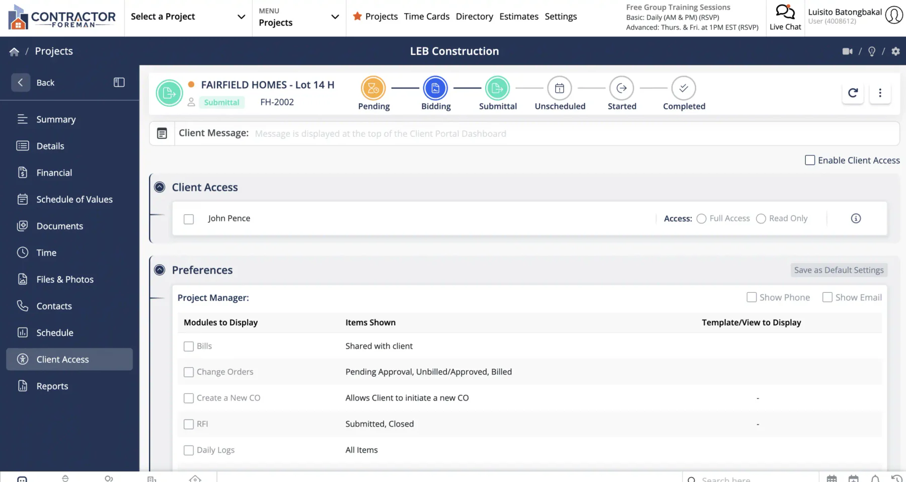 Contractor Foreman Construction Workforce Management Software
