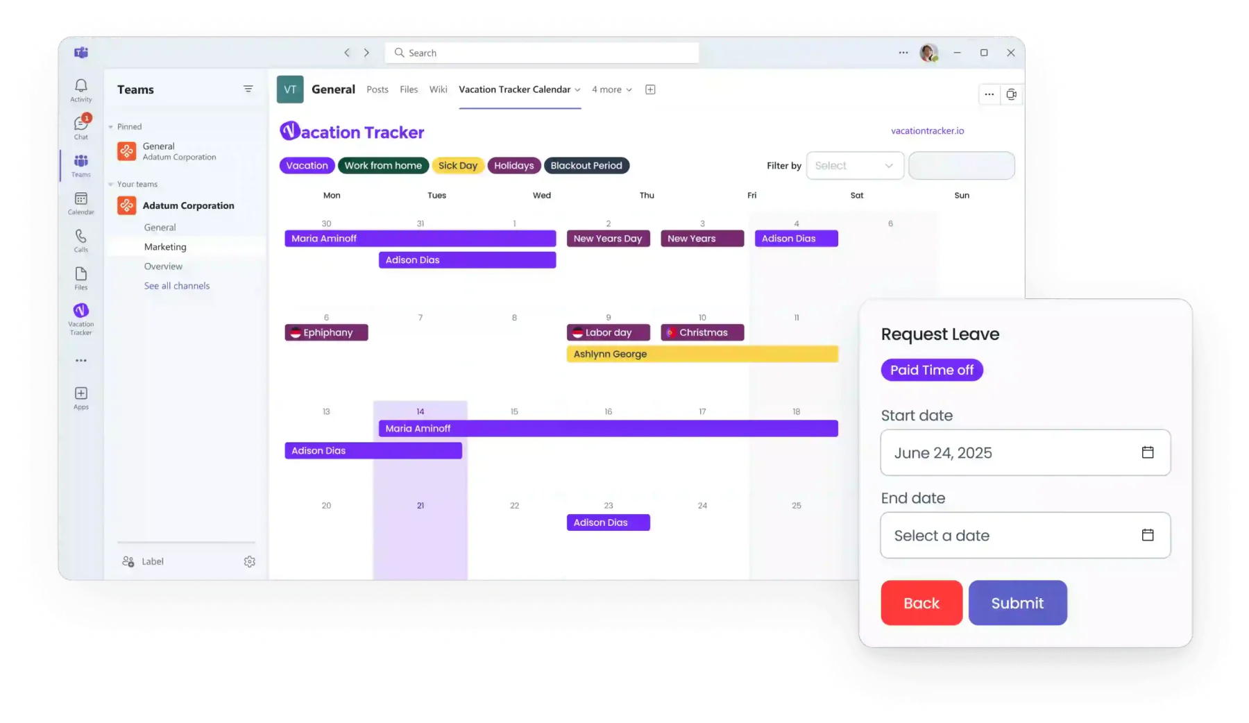 Vacation Tracker Leave Management Software