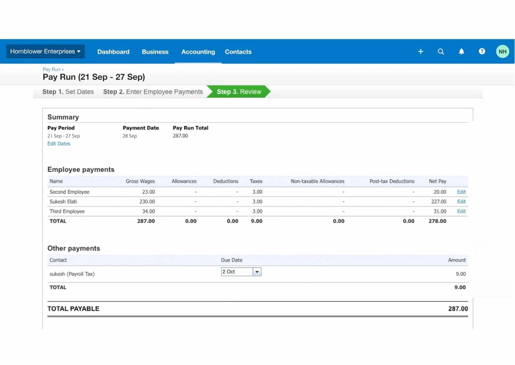 xero cloud Manufacturing software dashboard