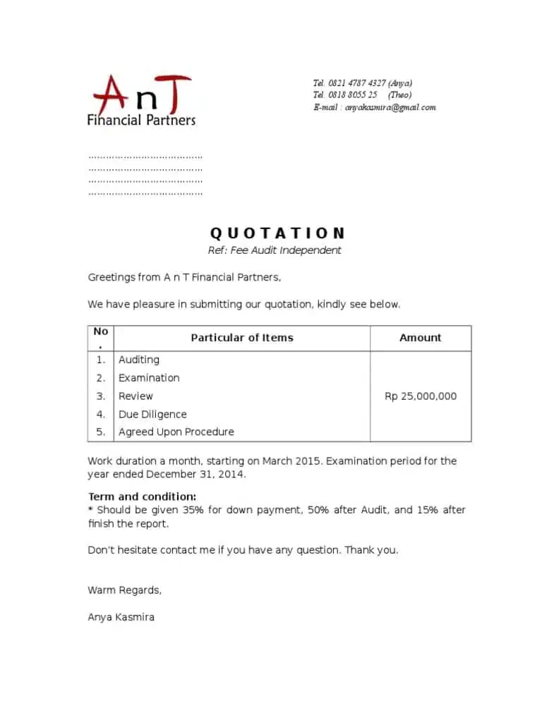 Contoh Quotation