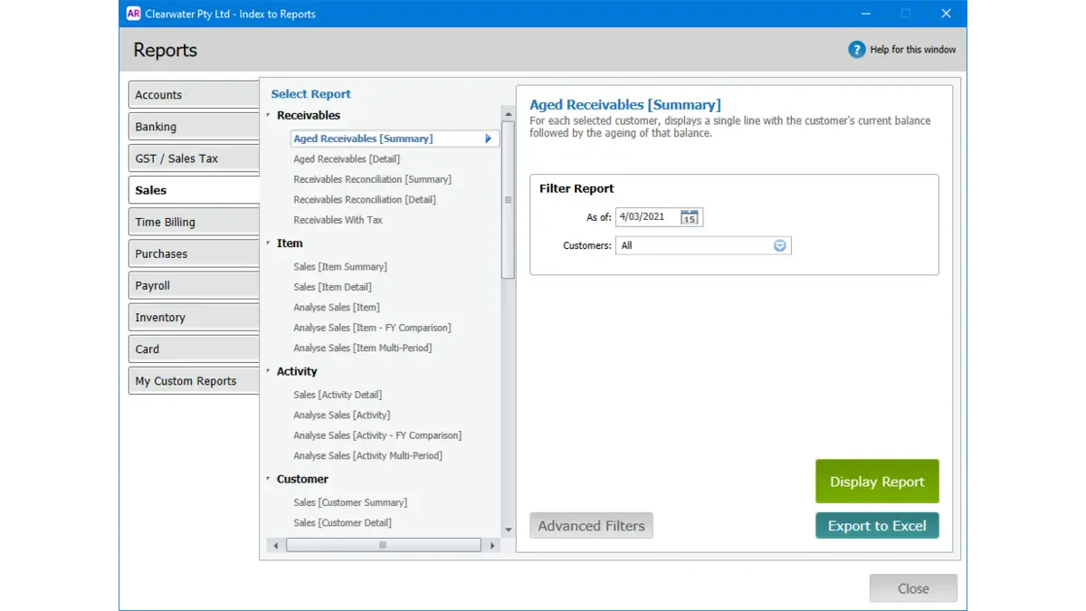 MYOB financial management software
