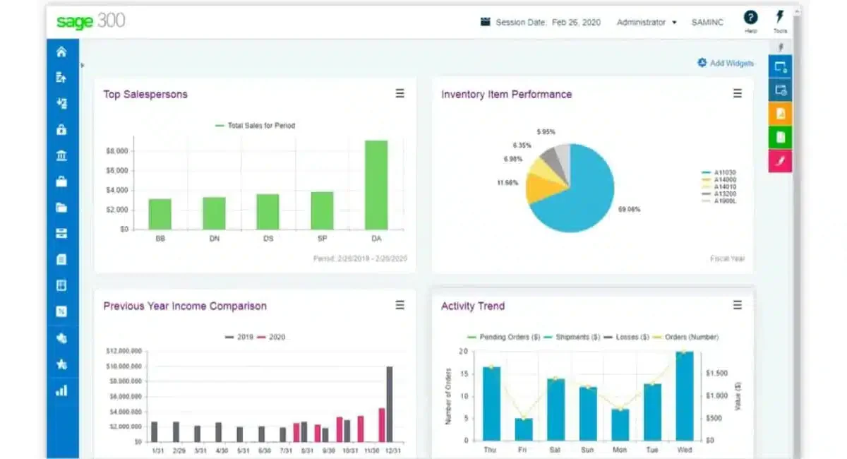 software erp sage intacct