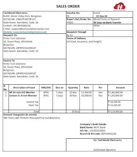 sales order template