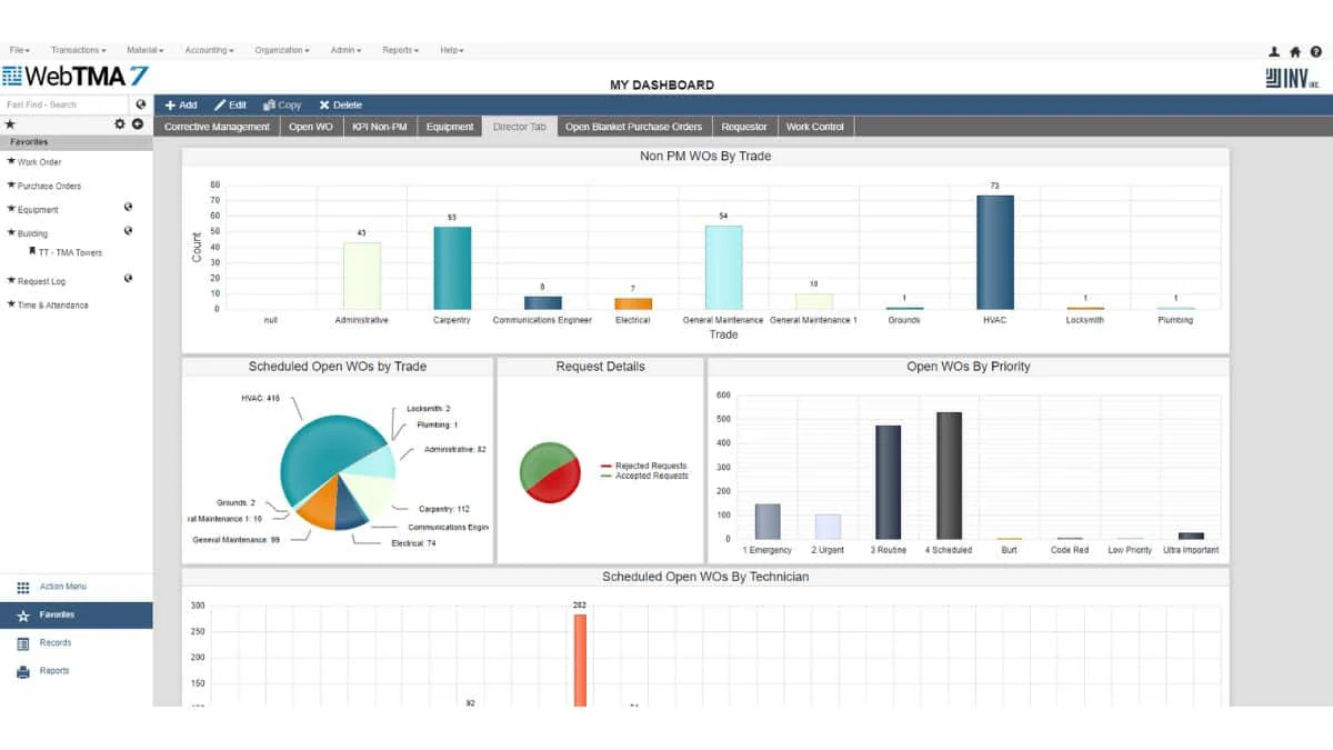 WebTMA manufacturing asset management software
