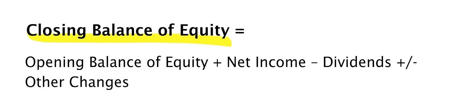 Statement of Changes in Equity Formula