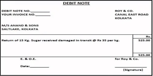 debit note