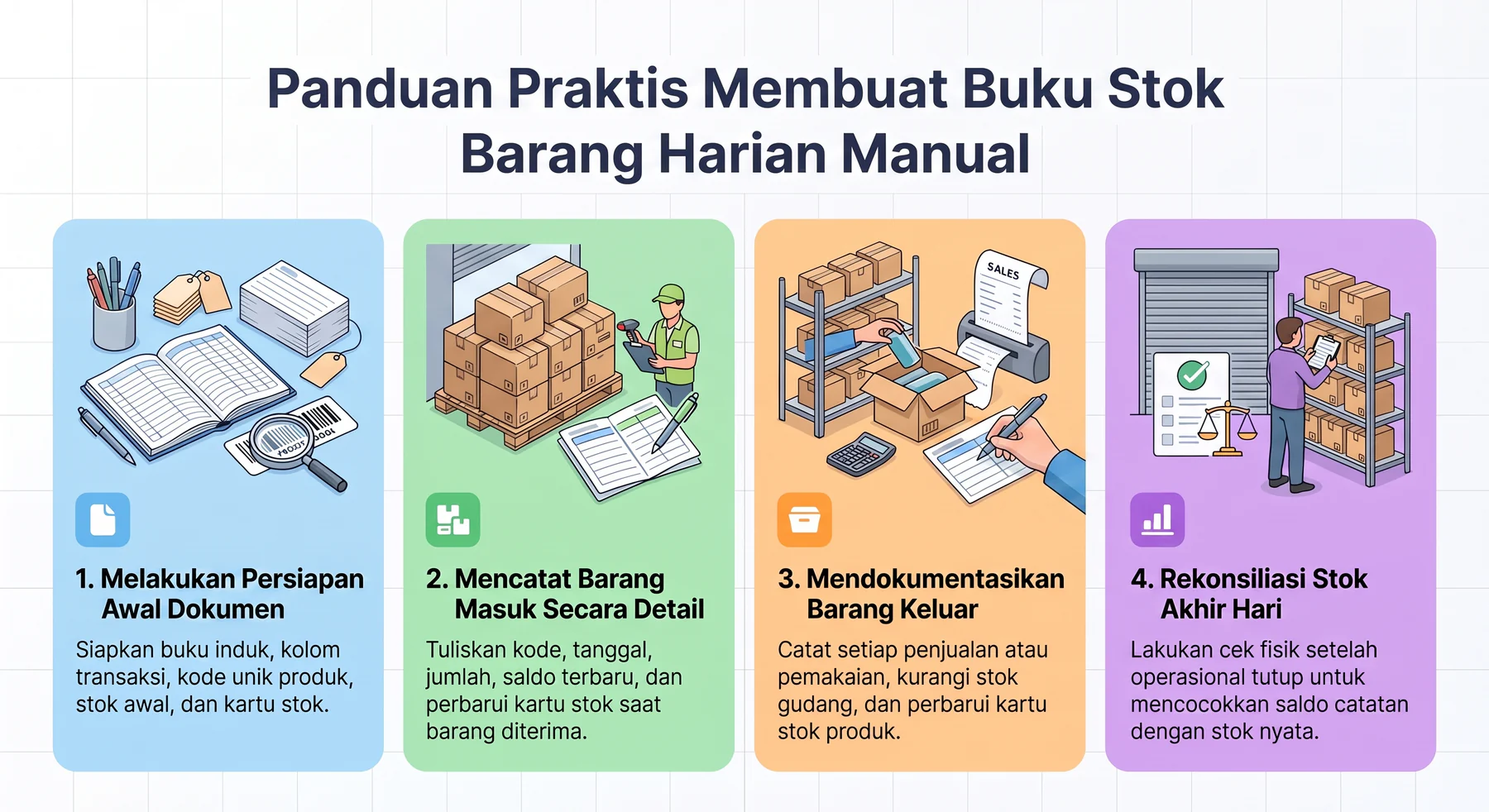 cara membuat buku stok barang manual