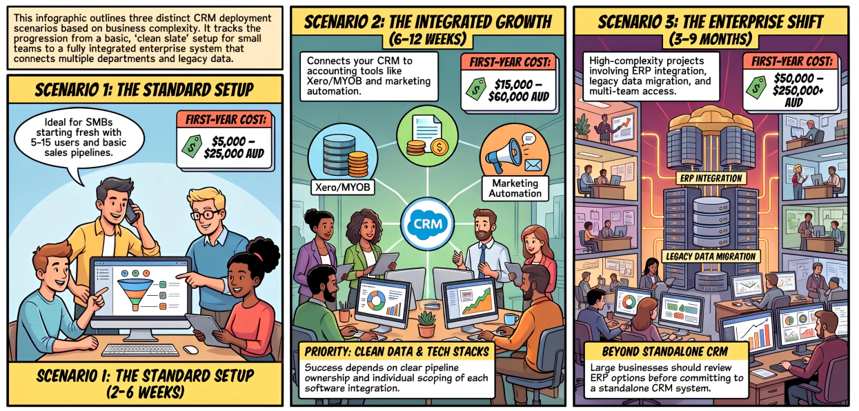 CRM Pricing Scenarios by Deployment Complexity