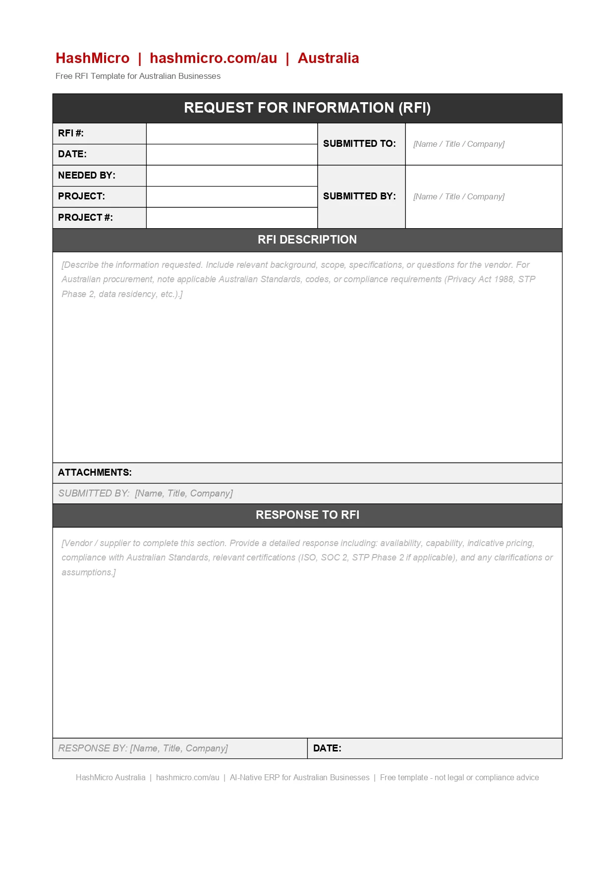 Download this free RFI template