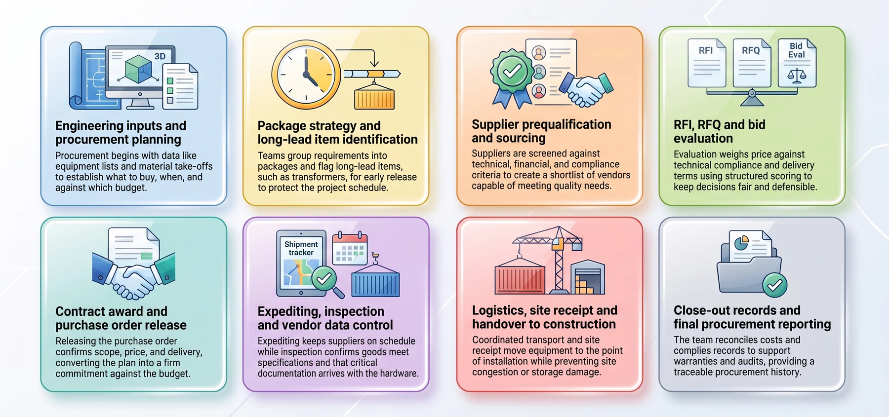how does the epc procurement process work across eight stages