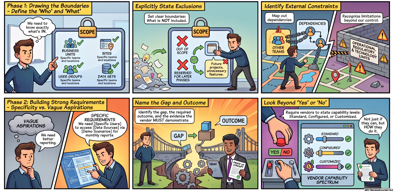 how should you define project scope and business requirements