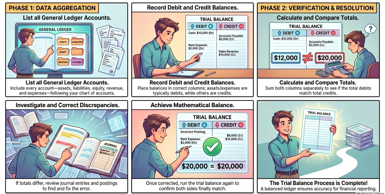 how to prepare a trial balance