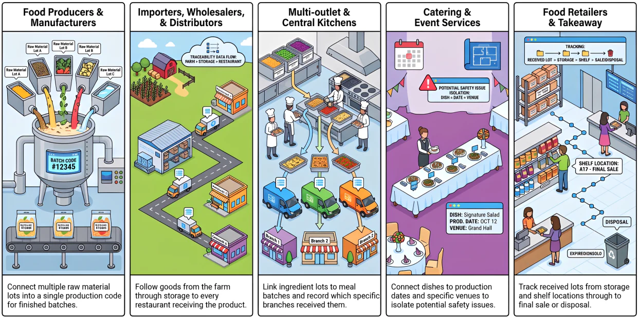how traceability differs across f and b business models