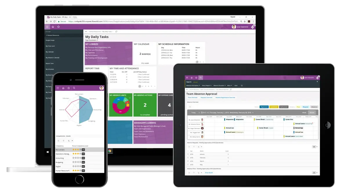 Example of IFS ERP dashboard