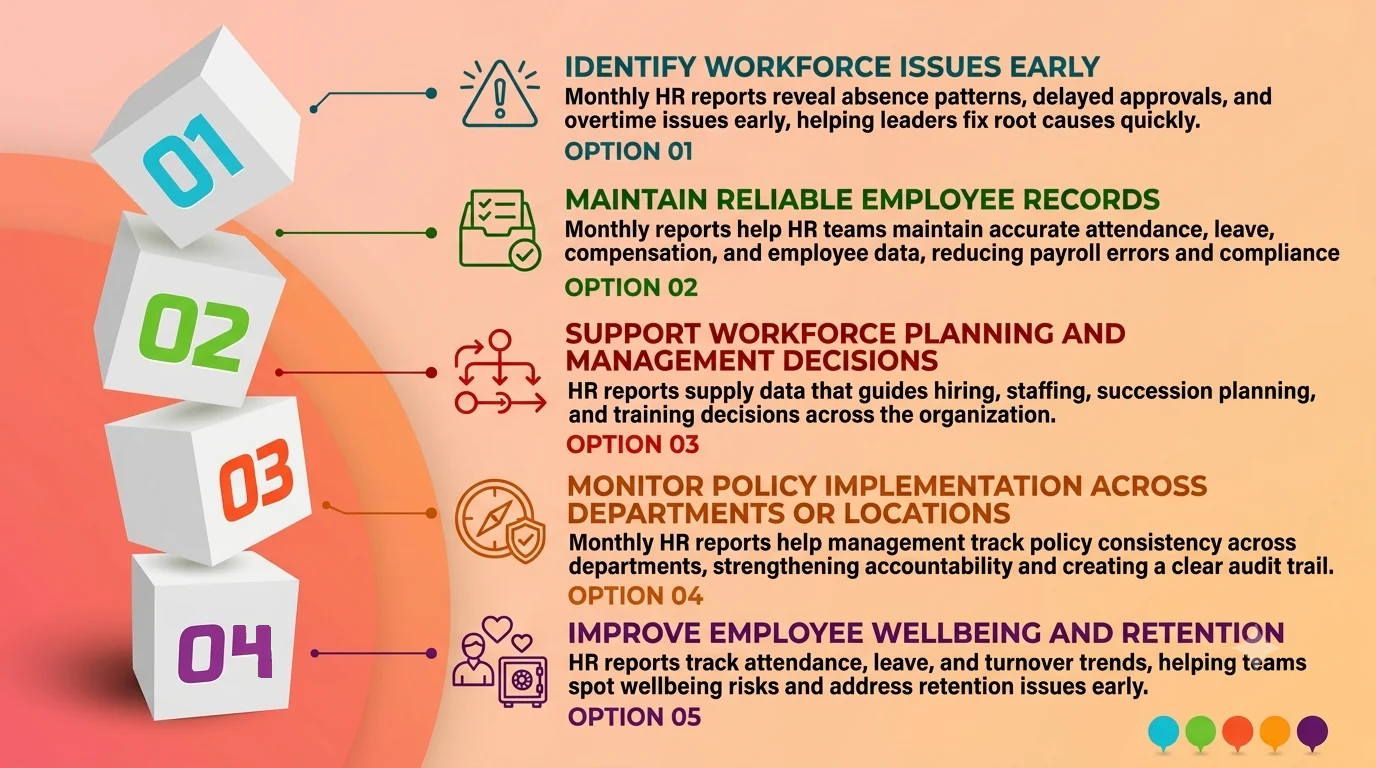 Infographic for elements of HR report