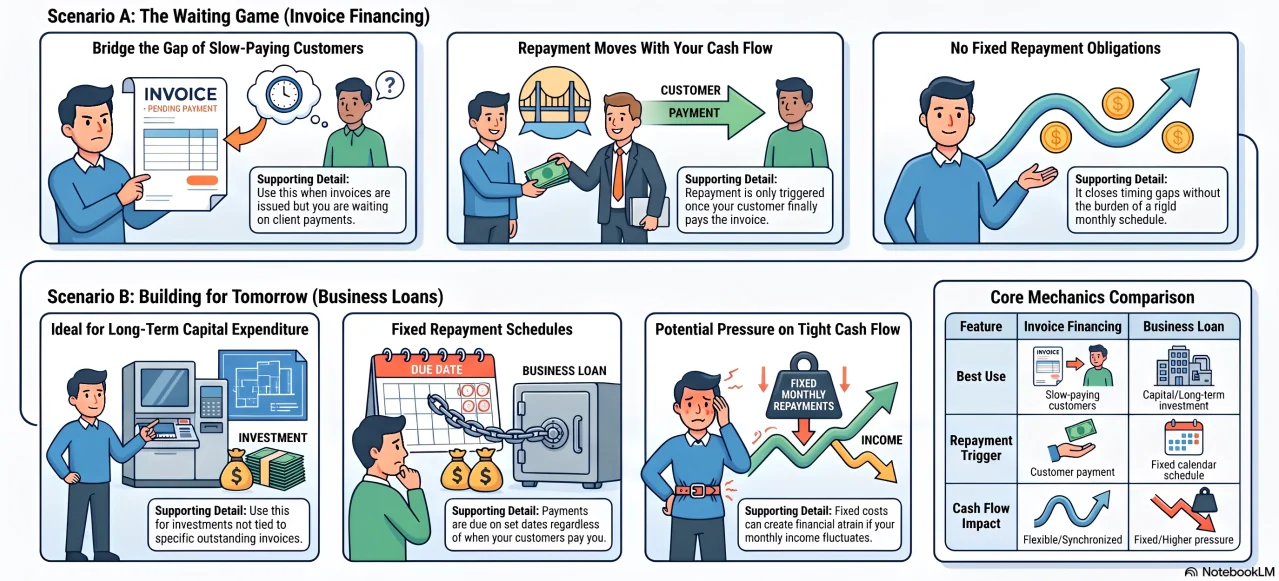 Invoice financing vs business loan comparison