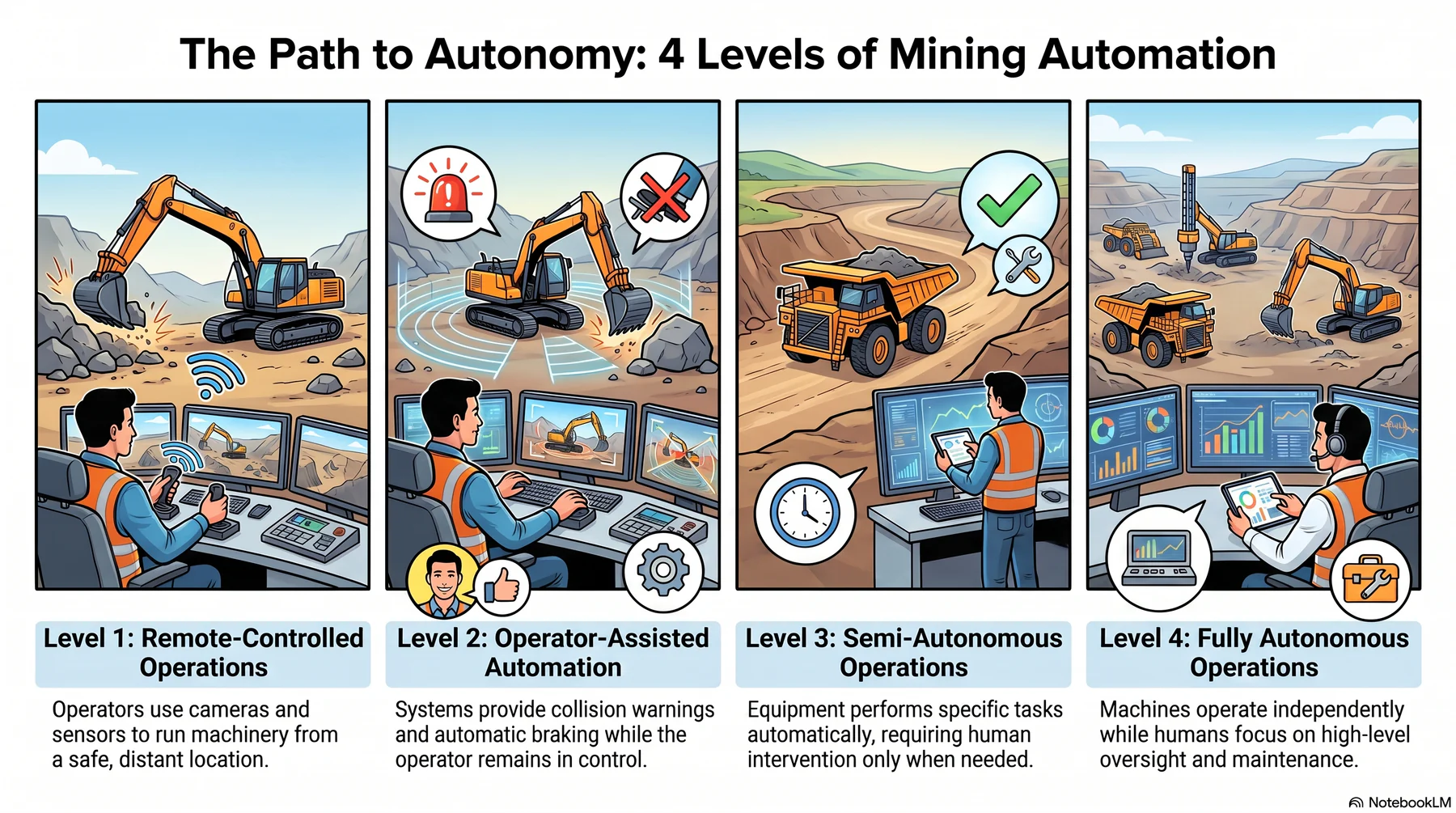 levels of mining automation