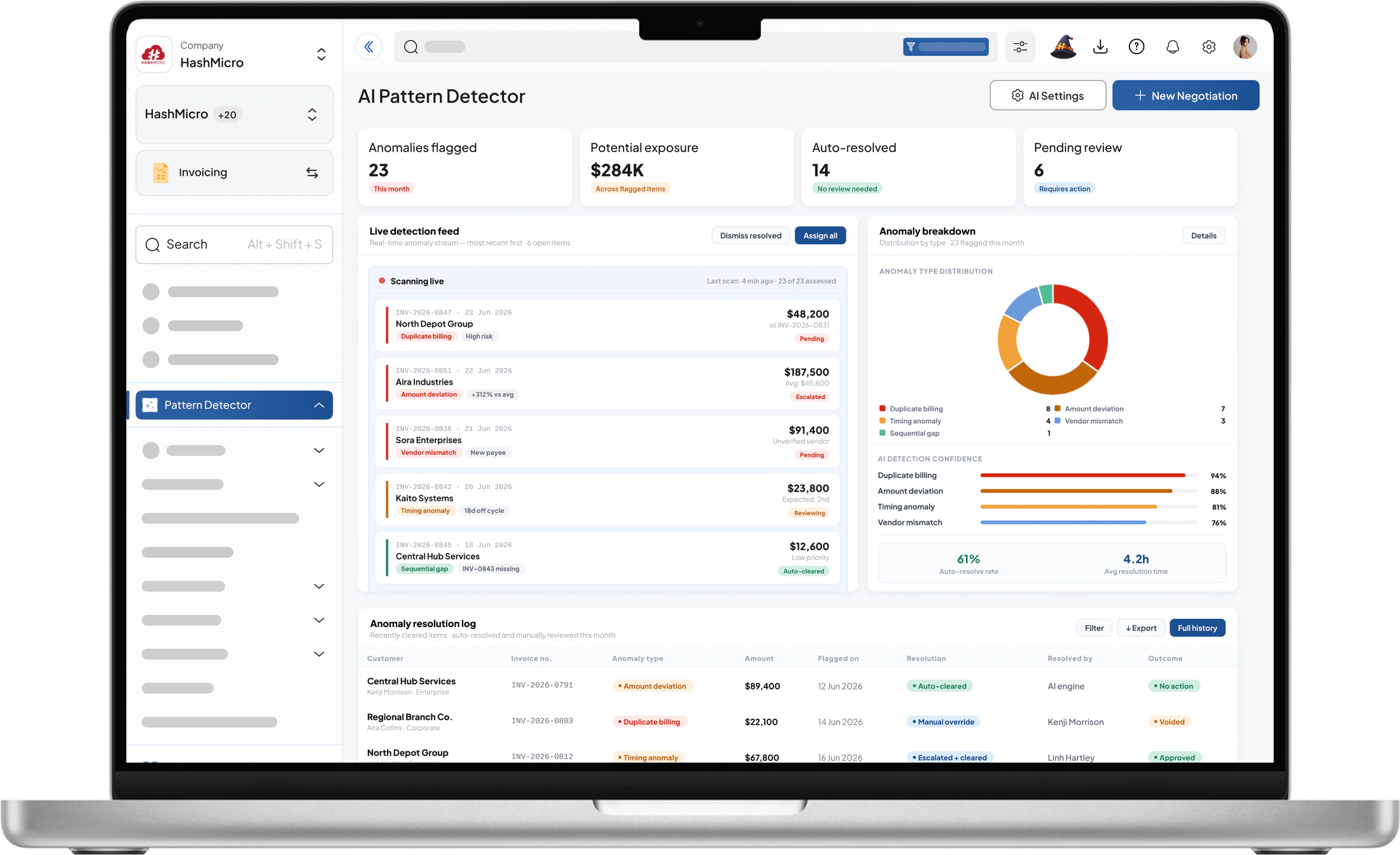 Invoicing Software AI Pattern Detector