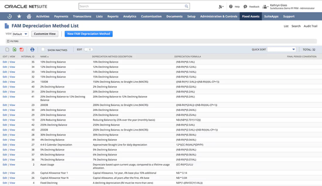 netsuite fixed asset management