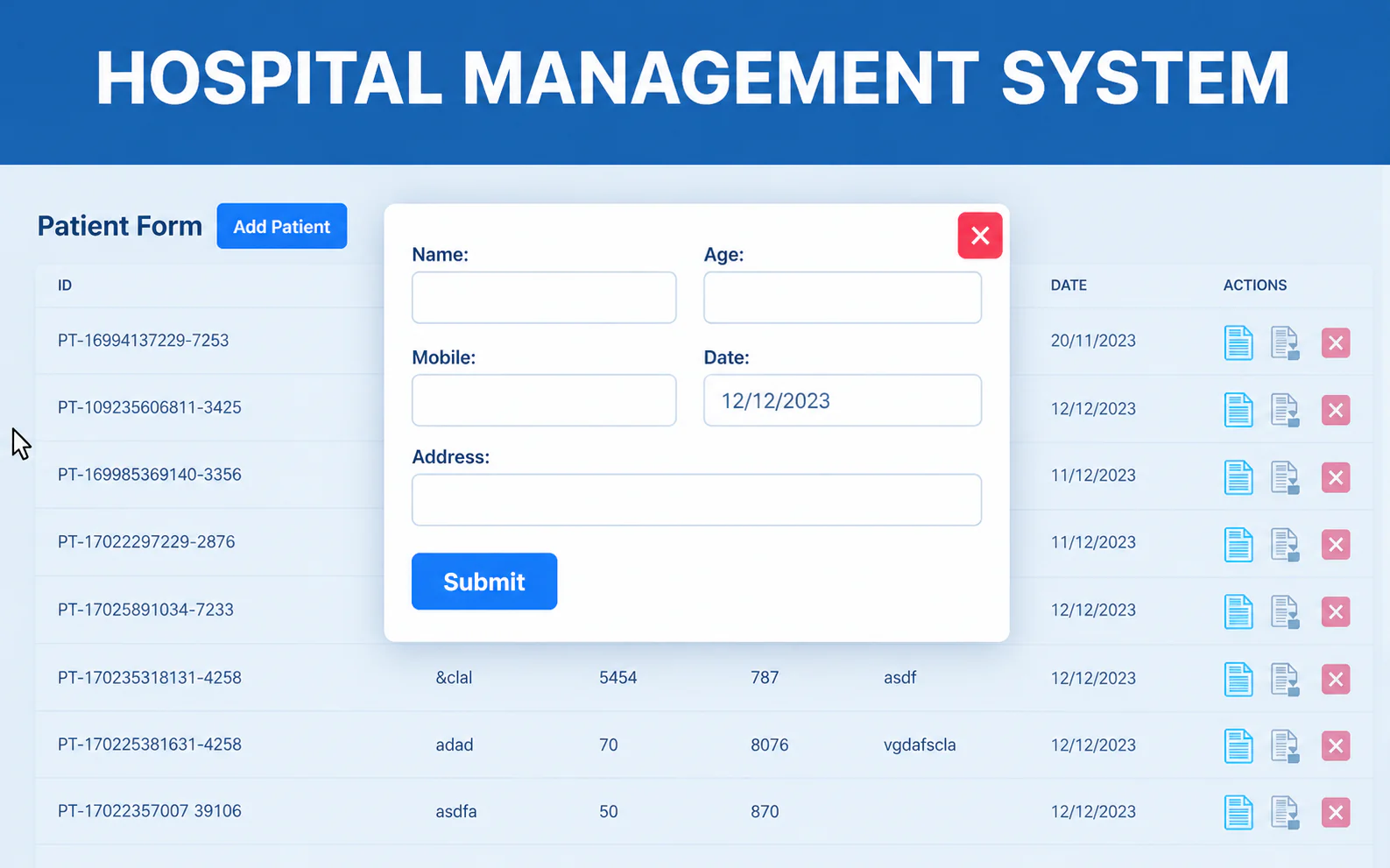offline hospital management