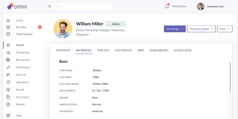 omni hr dashboard