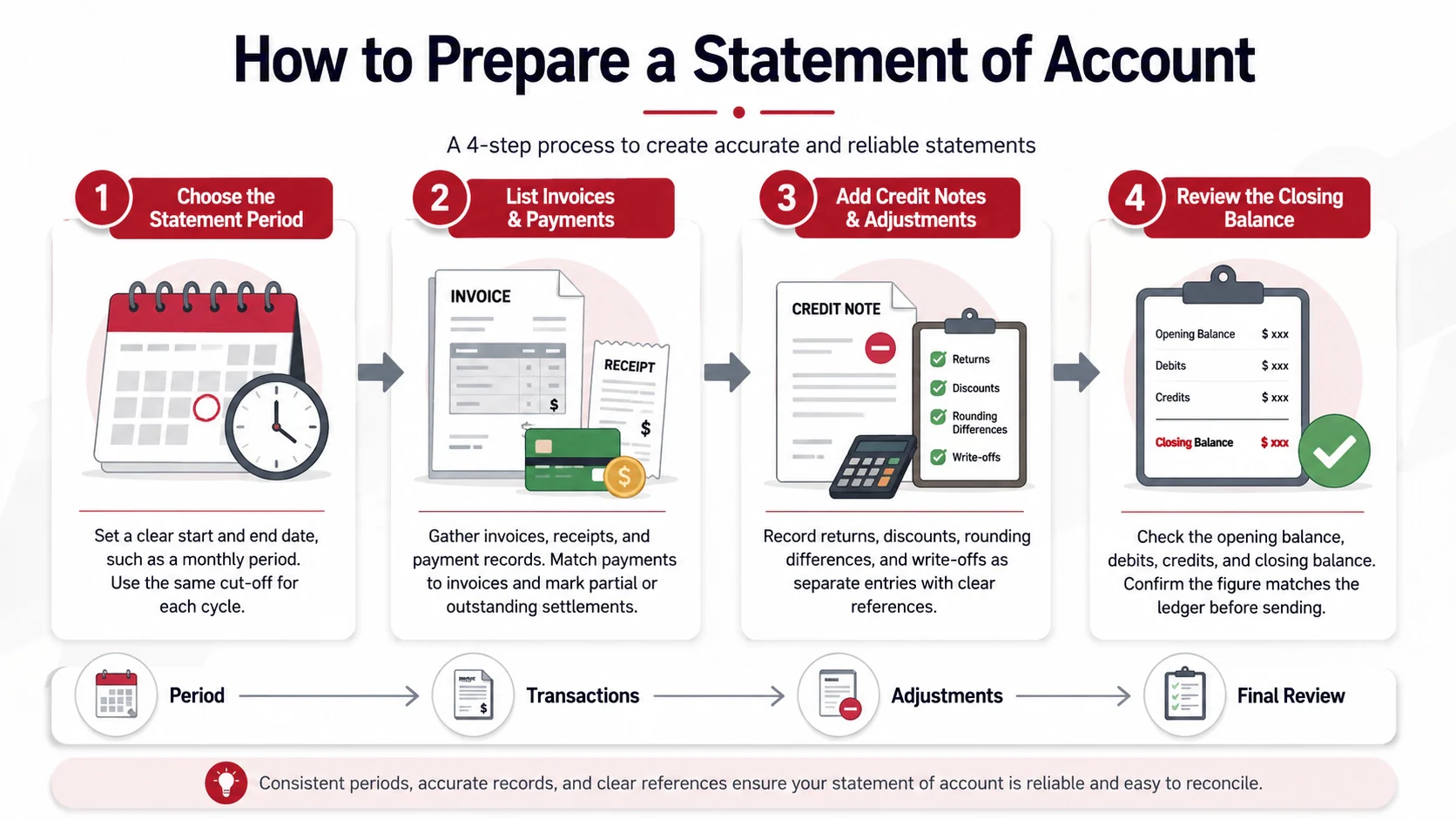 Prepare a Statement of Account