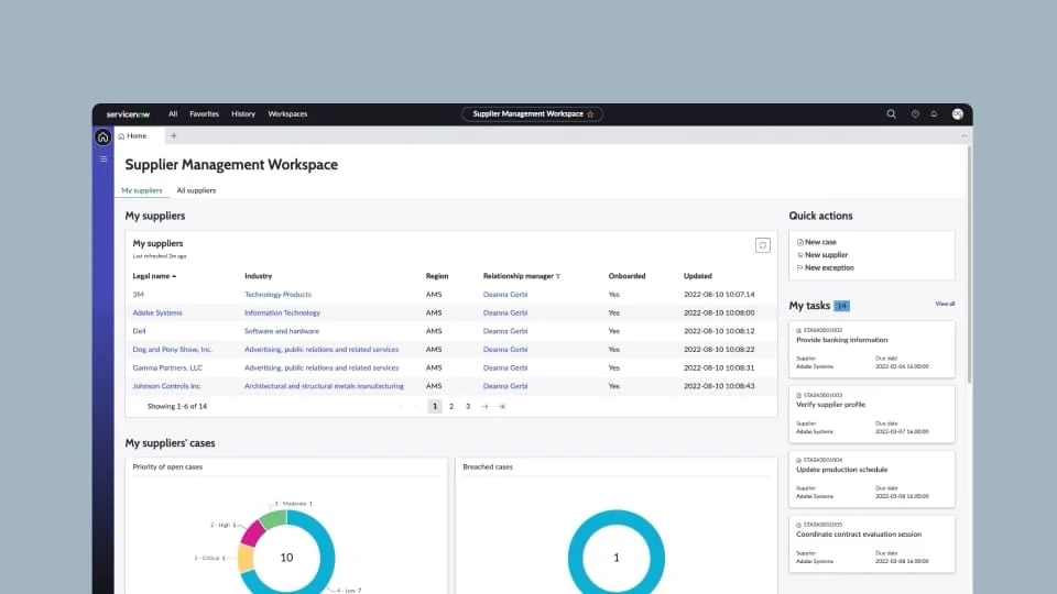 servicenow scm vendor