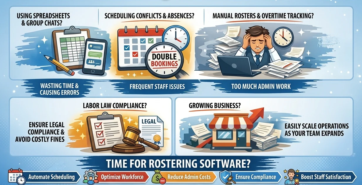 signs for rostering software