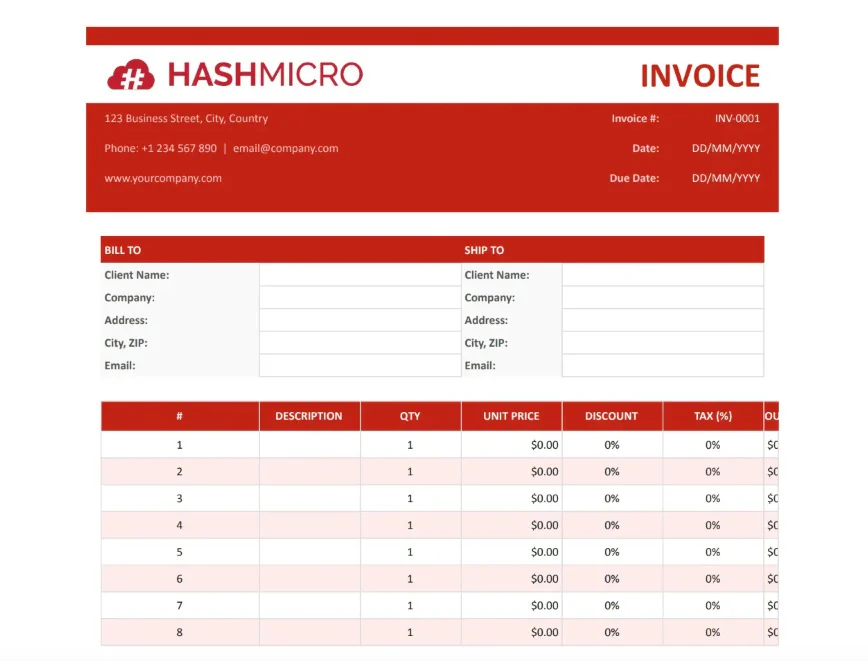Standard Invoice Template