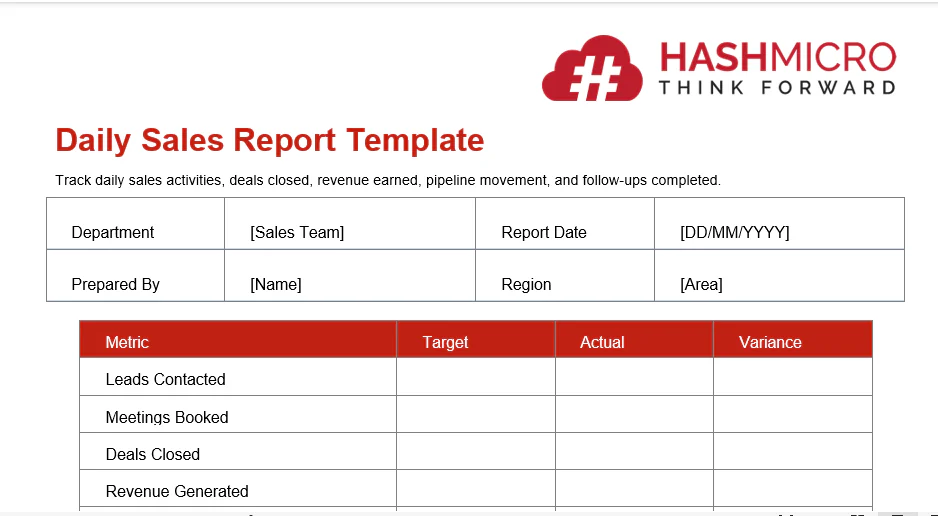 This file contains a complete set of sales report templates.