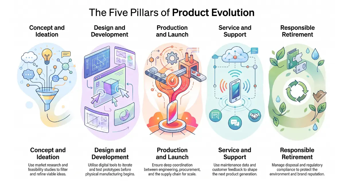 the five stages of product lifecycle