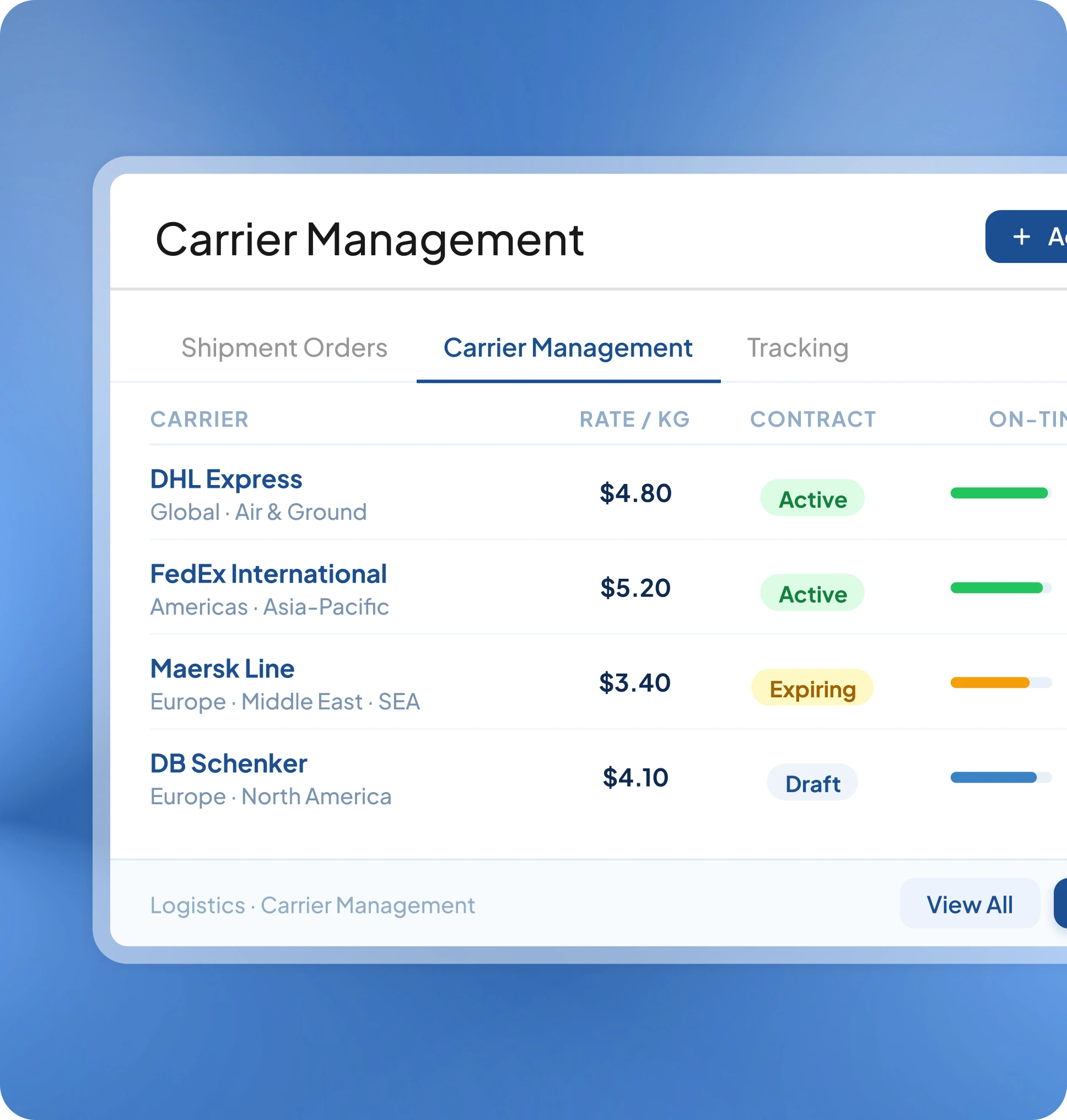 HashMicro transportation carrier management page