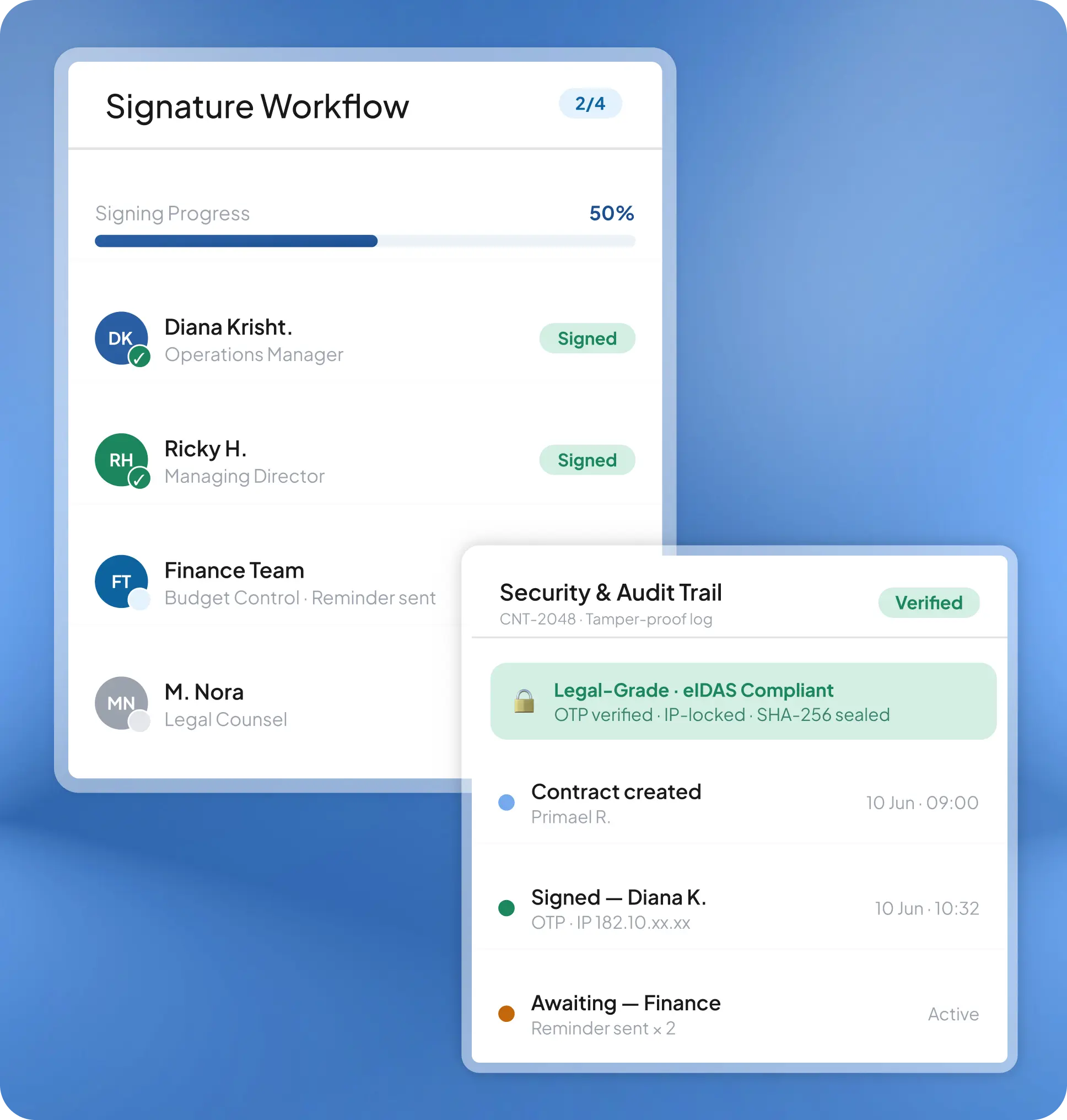 HashMicro contract management feature for digital signing and security