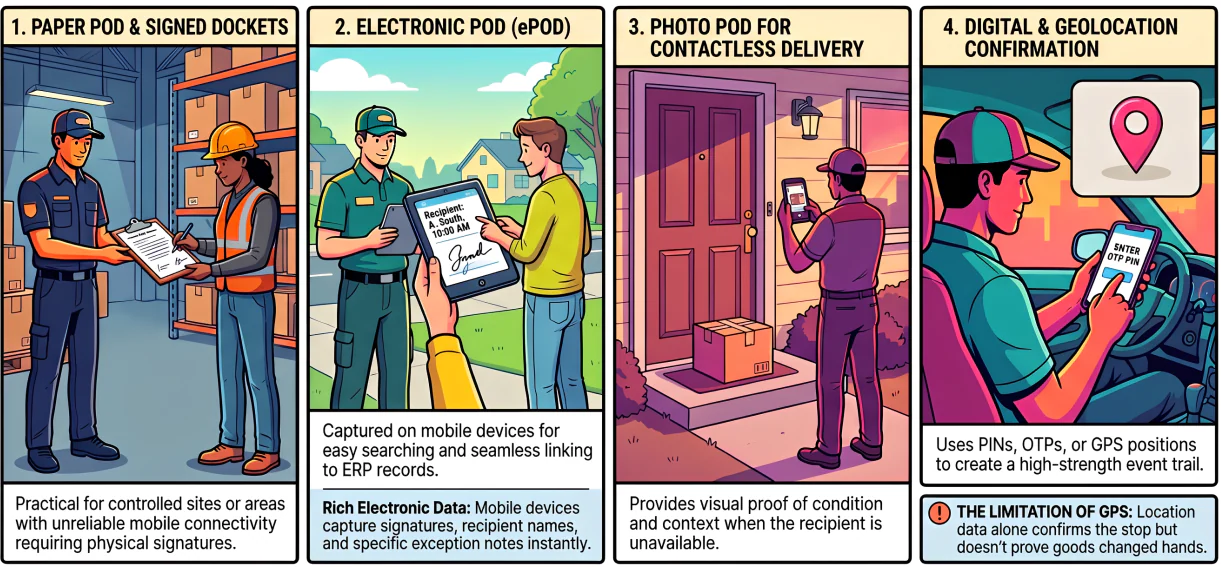 what are the 4 types of proof of delivery